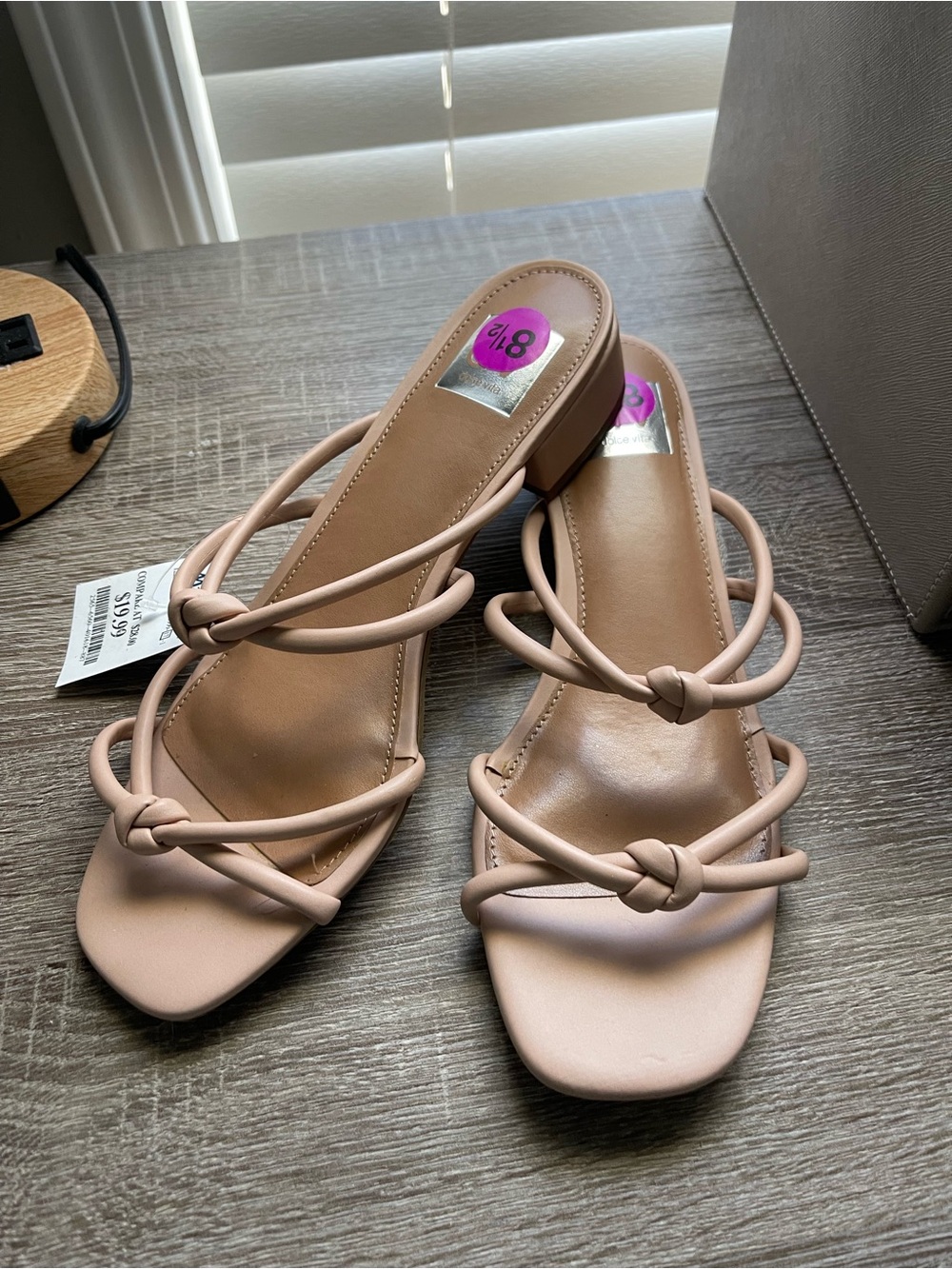 Dolce Vita Blush Knot-Strap Slide Sandals